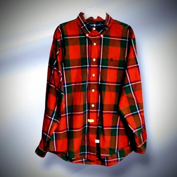 Ralph Lauren Long Sleeve Front Button Checked Shirt in Red Plaid XXL - Picture 1 of 9